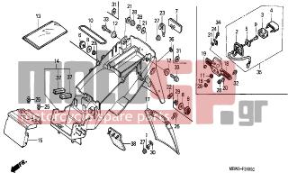HONDA - CBR600F (ED) 1999 - Body Parts - REAR FENDER (1) - 94050-06000- - NUT, FLANGE, 6MM