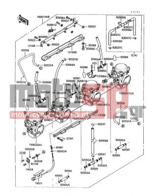 KAWASAKI - CONCOURS 1991 - Κινητήρας/Κιβώτιο Ταχυτήτων - Carburetor - 92005-1119 - FITTING,T-TYPE