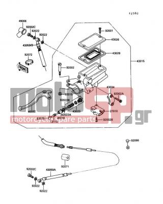 KAWASAKI - CONCOURS 1991 - Engine/Transmission - Clutch Master Cylinder - 43059-1339 - HOSE-CLUTCH,FOR LOW HANDLE