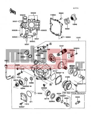 KAWASAKI - CONCOURS 1991 - Κινητήρας/Κιβώτιο Ταχυτήτων - Front Bevel Gear - 92037-1539 - CLAMP,WIRING HARNESS