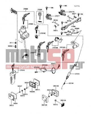 KAWASAKI - CONCOURS 1991 -  - Ignition Switch - 11045-1544 - BRACKET,SEAT LOCK