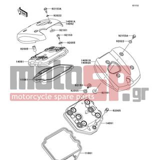 KAWASAKI - VULCAN® 900 CLASSIC 2013 - Engine/Transmission - Cylinder Head Cover - 14092-0916 - COVER,TOP,RR