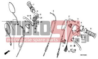 HONDA - Z50J (FI) 1993 - Frame - SWITCH/HANDLE LEVER/ CABLE (1)