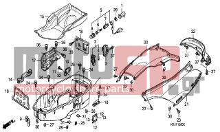 HONDA - FES150 (ED) 2004 - Body Parts - BODY COVER/LUGGAGE BOX (FES1253- 5)(FES1503-5) - 83700-KRJ-900ZL - COVER SET, RR. CENTER (WL) *PB351P*