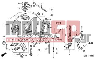 HONDA - CBF500A (ED) ABS 2006 - Body Parts - FUEL TANK - 17500-MET-D20ZC - TANK SET, FUEL (WL) *TYPE5*
