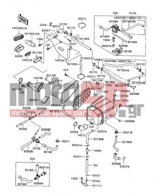 KAWASAKI - NINJA® ZX™-11 1991 - Engine/Transmission - Air Filter(4/4) - 14073-1419 - DUCT,CARBURETOR