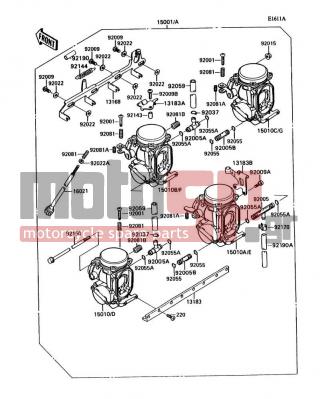 KAWASAKI - NINJA® ZX™-11 1991 - Engine/Transmission - Carburetor(ZXT10CE015043&NAMI.) - 92001-1998 - BOLT,THROTTLE ADJUST