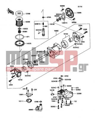 KAWASAKI - NINJA® ZX™-11 1991 - Κινητήρας/Κιβώτιο Ταχυτήτων - Oil Pump - 32099-1083 - CASE,OIL FILTER