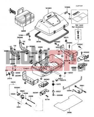 KAWASAKI - VOYAGER XII 1991 -  - Accessory(Trunk) - 92009-1332 - SCREW,TAPPING,5X10