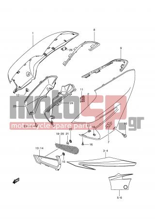SUZUKI - GSX1300 BKing (E2)  2009 - Body Parts - FUEL TANK COVER (MODEL L0)  - 44186-23H00-000 - CUSHION, COVER LH