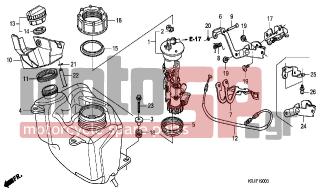 HONDA - FES150A (ED) ABS 2007 - Body Parts - FUEL TANK - 17527-KRJ-900 - STAY, FUEL LID HINGE