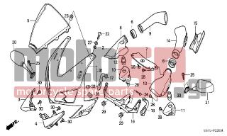 HONDA - CBR600RR (ED) 2003 - Body Parts - UPPER COWL (CBR600RR3/4) - 64330-MEE-000 - DUCT A, R. AIR