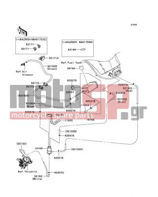 KAWASAKI - Z1000 2013 - Body Parts - Fuel Evaporative System(CA) - 92037-1512 - CLAMP,CANISTER