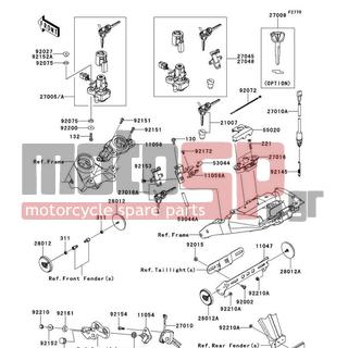 KAWASAKI - Z1000 2013 -  - Ignition Switch/Locks/Reflectors - 92151-1946 - BOLT,TORX,6X22