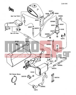KAWASAKI - VULCAN 88 1991 - Engine/Transmission - Canister - 14073-1219 - DUCT,CANISTER