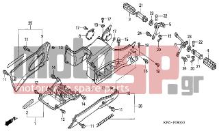 HONDA - SES125 (ED) 2002 - Body Parts - FLOOR PANEL/PILLION STEP - 50712-KGF-900 - RUBBER, L. PILLION STEP