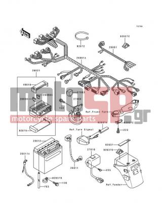 KAWASAKI - EX500 1990 -  - Chassis Electrical Equipment - 49016-1125 - COVER-SEAL,FUSE