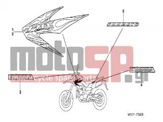 HONDA - FMX650 (ED) 2005 - Body Parts - MARK - 17541-MFC-640ZD - STRIPE, R. SHROUD *TYPE4*