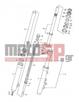 SUZUKI - AN150 Y (E34) 2000 - Suspension - FRONT FORK - 51621-28000-000 - RACE, STEERING OUTER UPPER