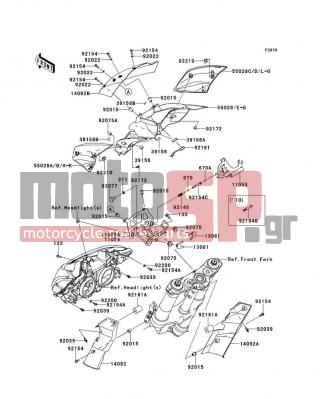 KAWASAKI - Z1000 (CANADIAN) 2013 - Body Parts - Cowling(Upper) - 92075-1964 - DAMPER,SIDE COVER