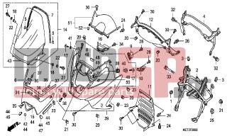 HONDA - FJS600A (ED) ABS Silver Wing 2003 - Body Parts - FRONT COVER - 90690-GHB-661 - CLIP, CABLE, 20MM