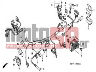 HONDA - FMX650 (ED) 2005 - Electrical - WIRE HARNESS - 61406-MFC-641 - STAY, HORN