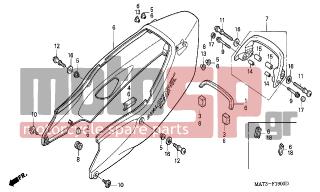 HONDA - CBR1100XX (ED) 2002 - Body Parts - REAR COWL - 77310-MAT-000ZV - RAIL ASSY., RR. GRAB *R195C*