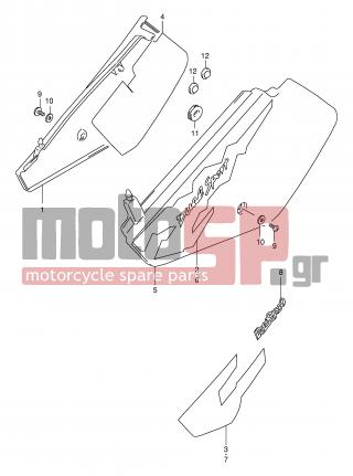 SUZUKI - DR350SE X (E2) 1999 - Body Parts - FRAME COVER (MODEL V/W) -  - COVER, FRAME LH (WHITE) 