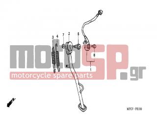 HONDA - FMX650 (ED) 2005 - Frame - STAND - 50541-MB0-000 - SPRING, SIDE STAND