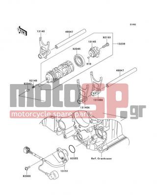 KAWASAKI - CONCOURS® 14 ABS 2012 - Engine/Transmission - Gear Change Drum/Shift Fork(s) - 13140-0046 - FORK-SHIFT,INPUT