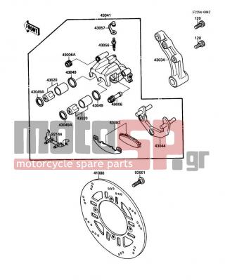 KAWASAKI - NINJA® 250R 1990 -  - Rear Brake(00399&NAMI.) - 92001-1951 - BOLT,DISC PLATE,8X30