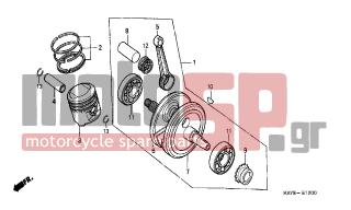 HONDA - NX125 (IT) 1995 - Κινητήρας/Κιβώτιο Ταχυτήτων - CRANKSHAFT /PISTON - 13041-440-003 - RING SET, PISTON (0.75)