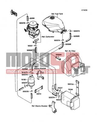 KAWASAKI - NINJA® 750R 1990 - Body Parts - Fuel Evaporative System - 16164-1064 - CANISTER