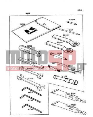 KAWASAKI - NINJA® 750R 1990 - Body Parts - Owner's Tools - 92110-1147 - TOOL-WRENCH,BOX END,27MM