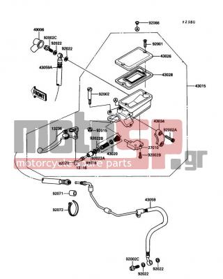 KAWASAKI - NINJA® ZX™-10 1990 - Engine/Transmission - Clutch Master Cylinder - 13116-1110 - ROD-PUSH,MASTER CYLINDER