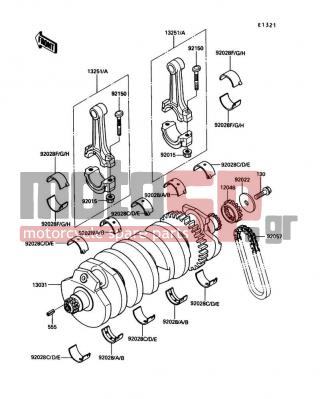 KAWASAKI - NINJA® ZX™-10 1990 - Engine/Transmission - Crankshaft - 12046-1084 - SPROCKET,21T