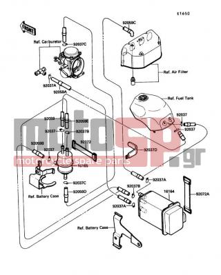 KAWASAKI - NINJA® ZX™-10 1990 - Body Parts - Fuel Evaporative System - 92037-010 - CLAMP,TUBE
