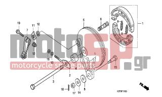 HONDA - ANF125A (GR) Innova 2010 - Brakes - REAR BRAKE PANEL - 9281110000- - BOLT A, BRAKE STOPPER