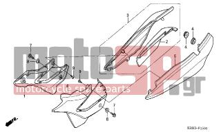 HONDA - XR125L (ED) 2005 - Body Parts - SIDE COVER - 93913-24120- - SCREW, TAPPING, 4X10