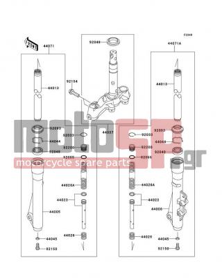 KAWASAKI - EDGE R 2012 -  - Front Fork - 44005-0054-458 - PIPE-LEFT FORK OUTER,P.SILVER