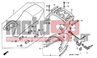 HONDA - XL650V (ED) TransAlp 2002 - Body Parts - SEAT - 90129-KEB-G00 - BOLT, FLANGE, 8X30