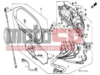 HONDA - NX650 (ED) 1988 - Electrical - METER - 44830-MN9-000 - CABLE ASSY., SPEEDOMETER