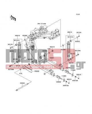KAWASAKI - EDGE VR 2012 -  - Swingarm/Shock Absorber - 33001-0556-458 - ARM-COMP-SWING,P.SILVER