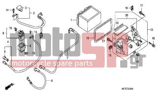 HONDA - FJS600A (ED) ABS Silver Wing 2007 - Electrical - BATTERY - 50330-MCT-000 - BOX ASSY., BATTERY