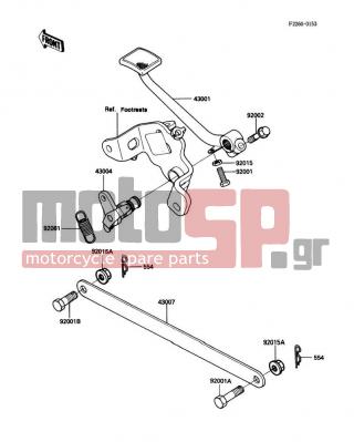 KAWASAKI - 454 LTD 1989 -  - Brake Pedal/Torque Link - 43001-1179 - LEVER-BRAKE,PEDAL