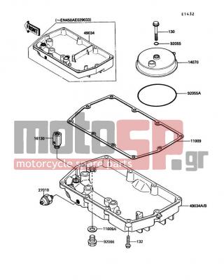 KAWASAKI - 454 LTD 1989 - Engine/Transmission - Breather Cover/Oil Pan - 16130-1001 - VALVE-ASSY-RELIEF