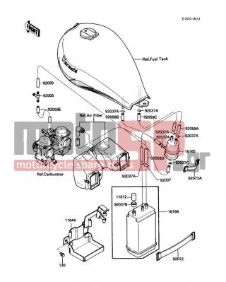 KAWASAKI - 454 LTD 1989 - Body Parts - Fuel Evaporative System - 92037-1712 - CLAMP