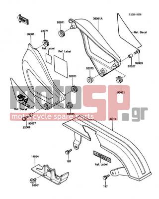 KAWASAKI - 454 LTD 1989 - Body Parts - Side Covers - 36001-1282 - COVER-SIDE,LH