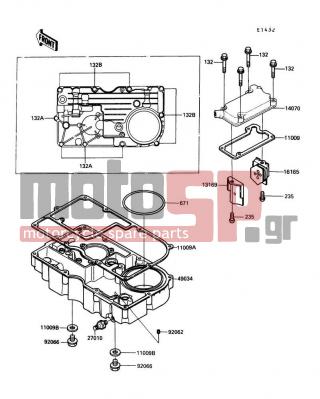 KAWASAKI - CANADA ONLY 1989 - Engine/Transmission - Breather Body/Oil Pan - 13169-1967 - PLATE,BREATHER