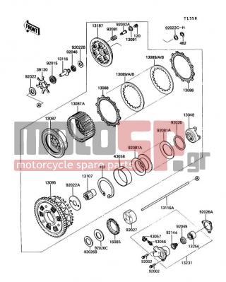 KAWASAKI - CANADA ONLY 1989 - Engine/Transmission - Clutch - 92026-1263 - SPACER,CLUTCH RELEASE